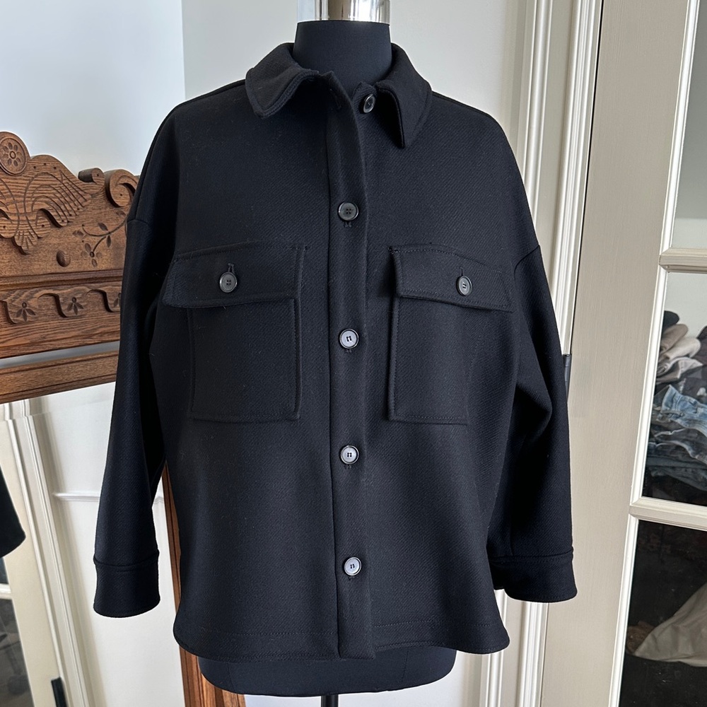 Zara Wool Black Shacket Manteco